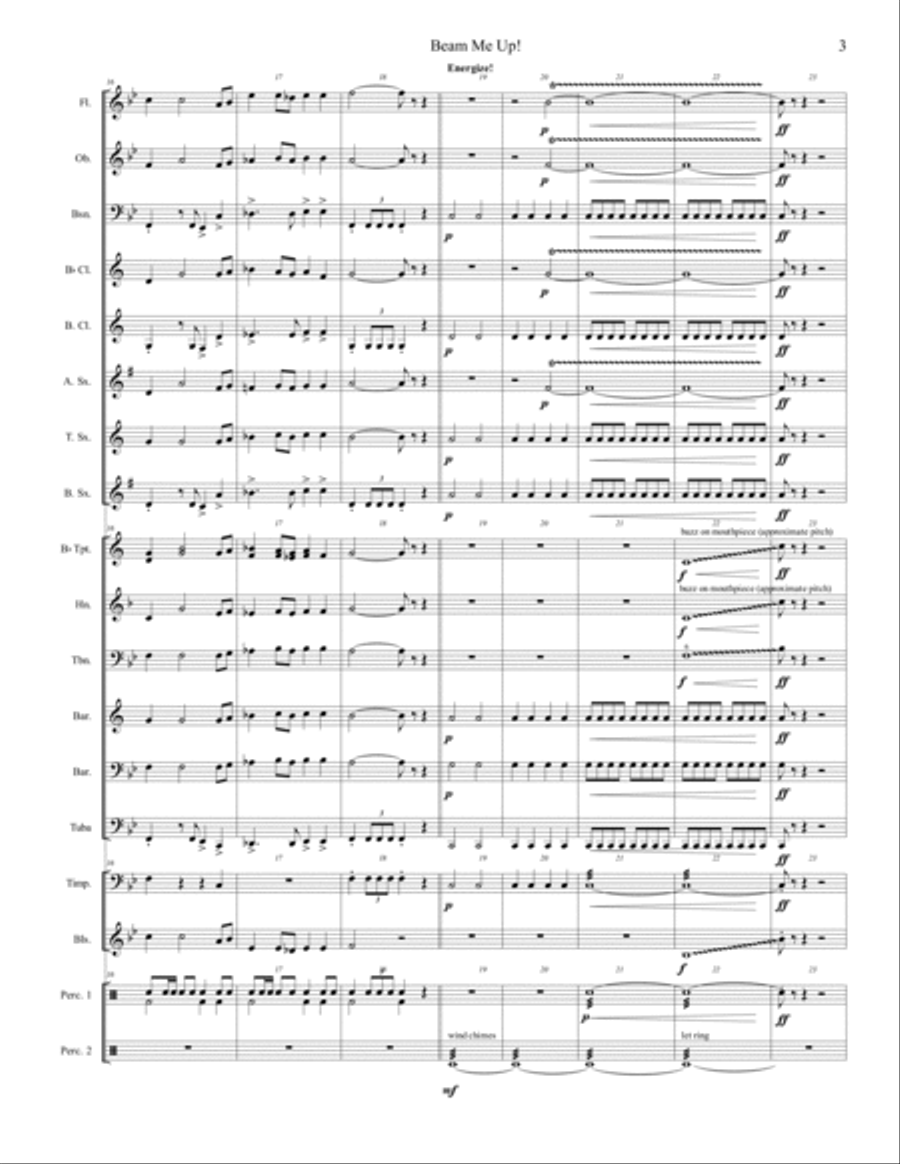 Beam Me Up! (Beginner Concert Band - Grade 1) Concert Band scores gallery preview page 3