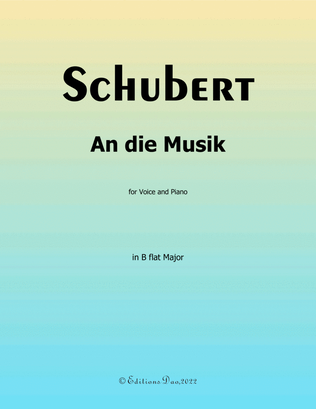 Book cover for An die Musik, by Schubert, in B flat Major