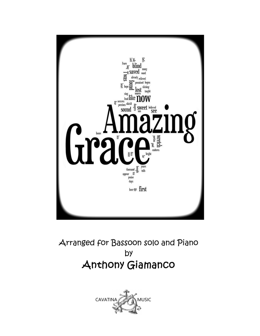 Amazing Grace (bassoon solo and piano) - Score & parts Bassoon Solo scores gallery preview page 1