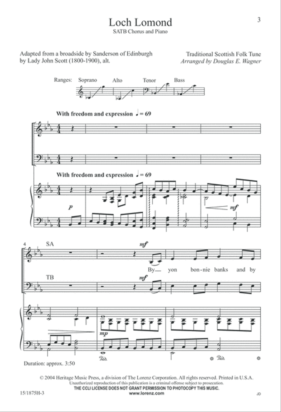 Loch Lomond 4-Part scores gallery preview page 4