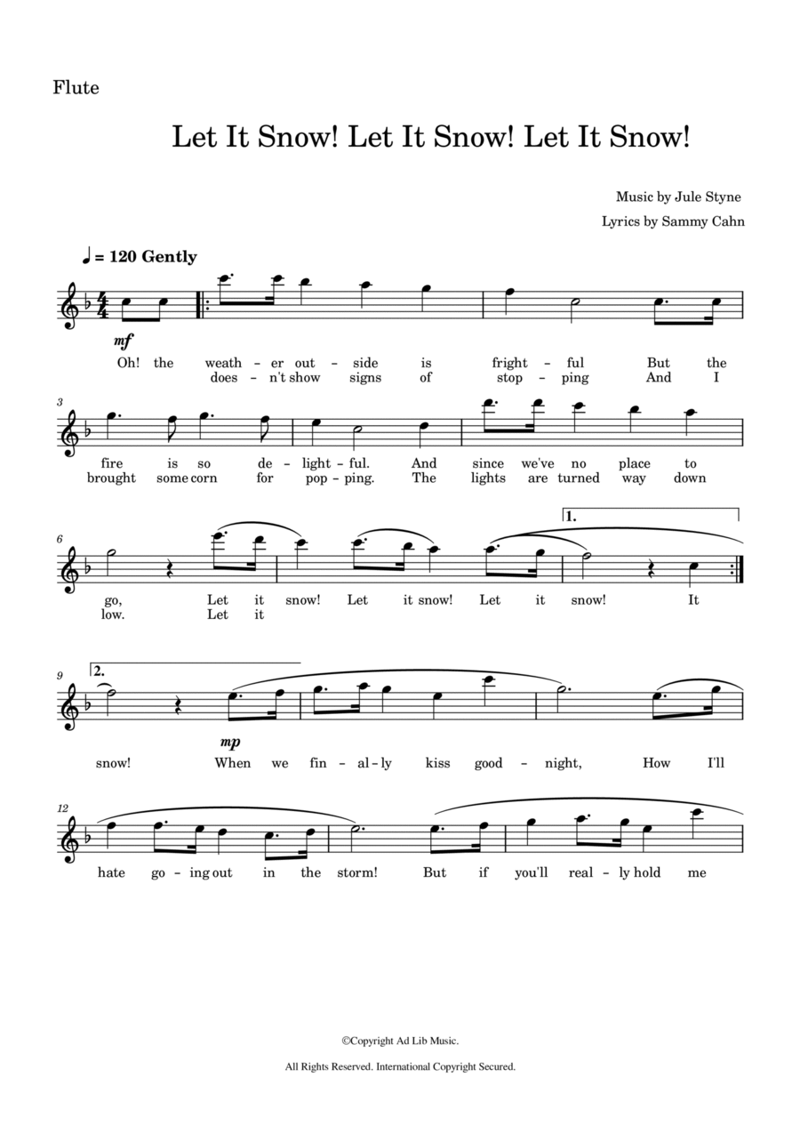 Let It Snow! Let It Snow! Let It Snow! Flute Solo scores gallery preview page 1