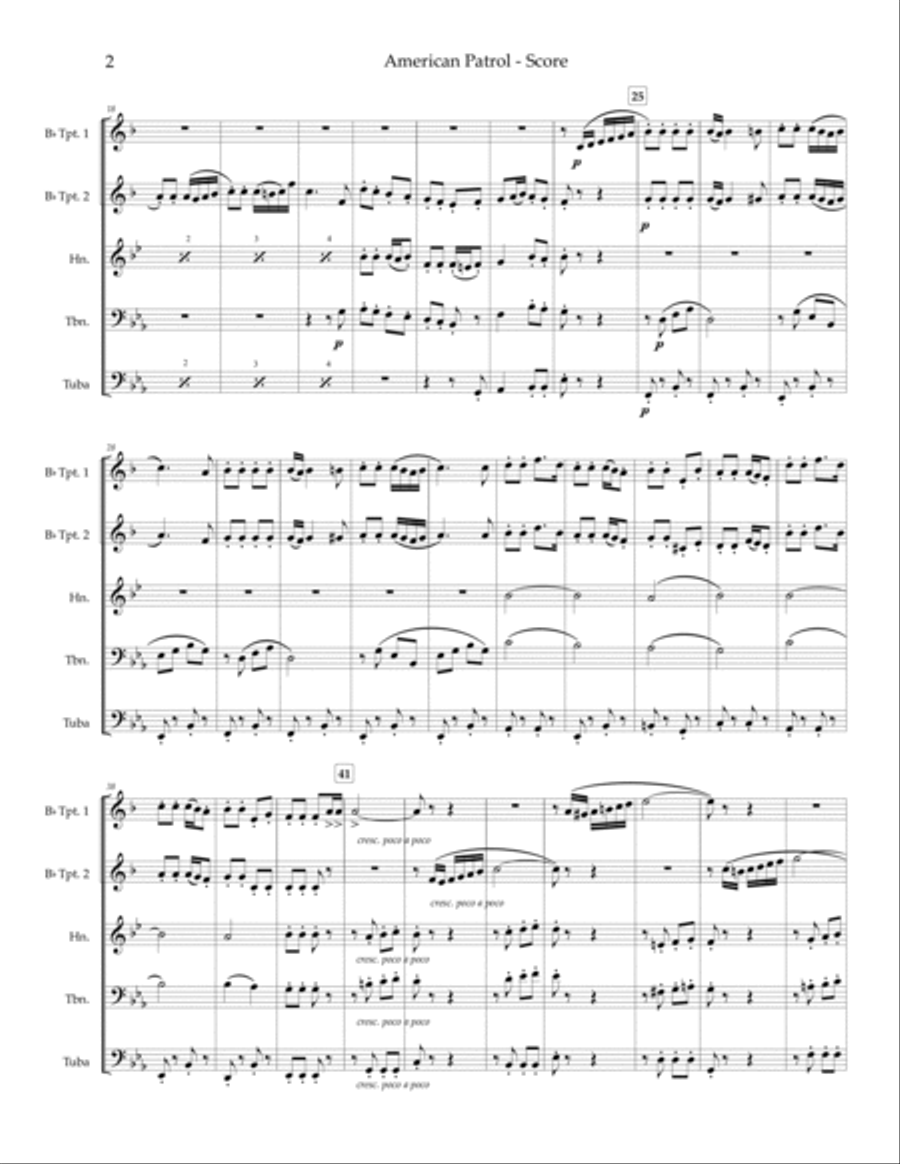 American Patrol - brass quintet Brass Quintet scores gallery preview page 3
