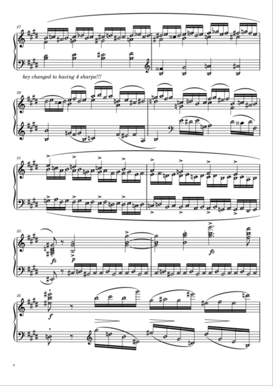 Etude Op. 10 No. 4 Torrent - Piano Sheet Music with note names Piano Method scores gallery preview page 4