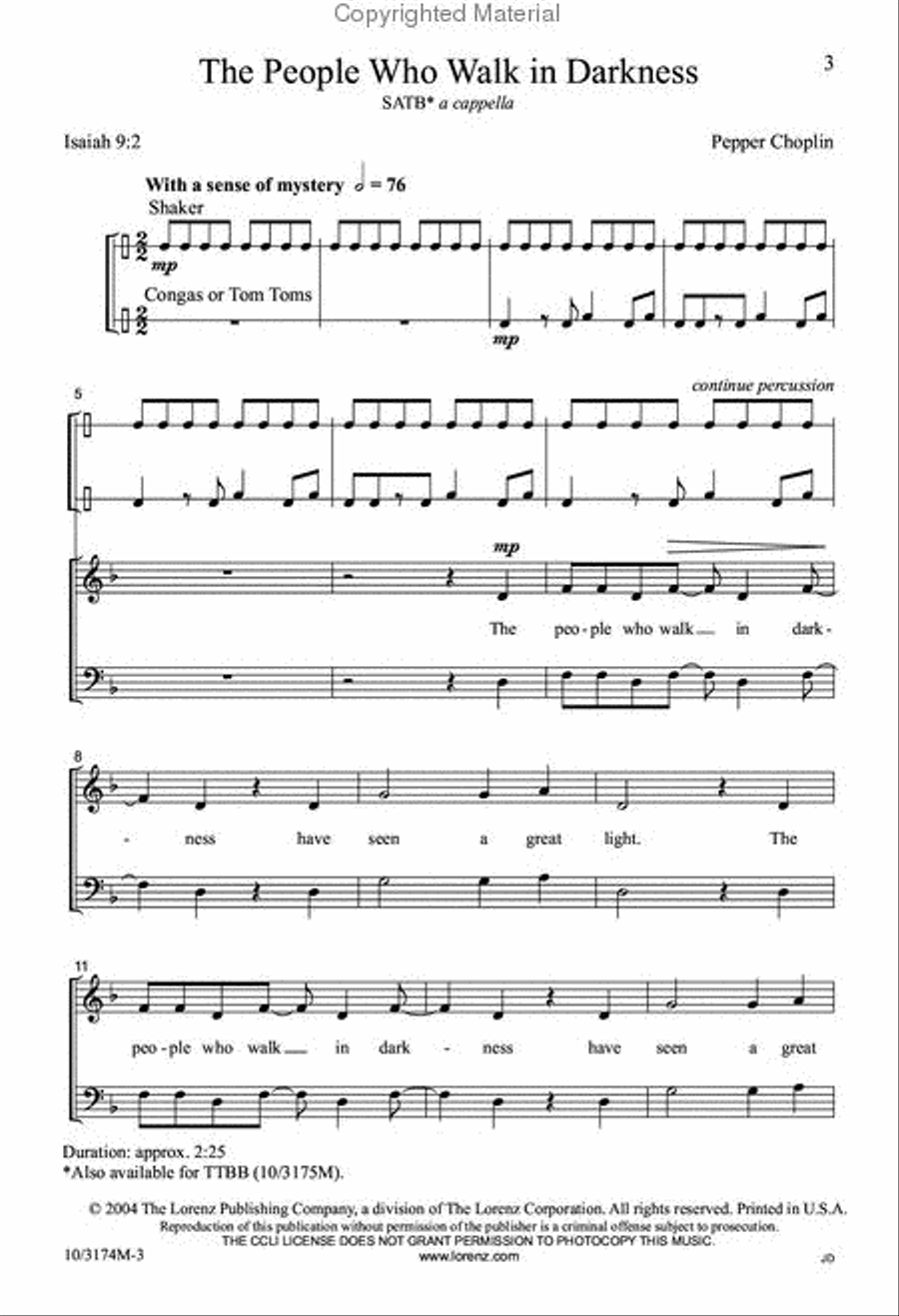 The People Who Walk in Darkness 4-Part scores gallery preview page 2