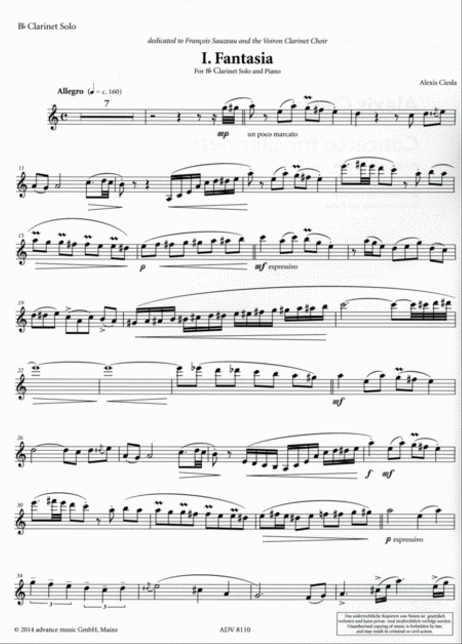 Concerto for Clarinets in Four Movements Small Ensemble scores gallery preview page 2