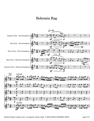 Bohemia Rag by Joseph Lamb for Saxophone Quartet in Schools