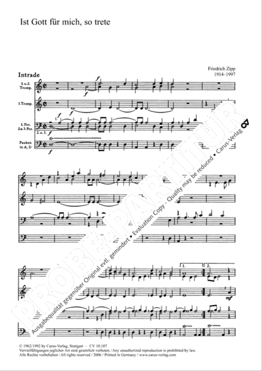 Ist Gott fur mich 4-Part scores gallery preview page 4