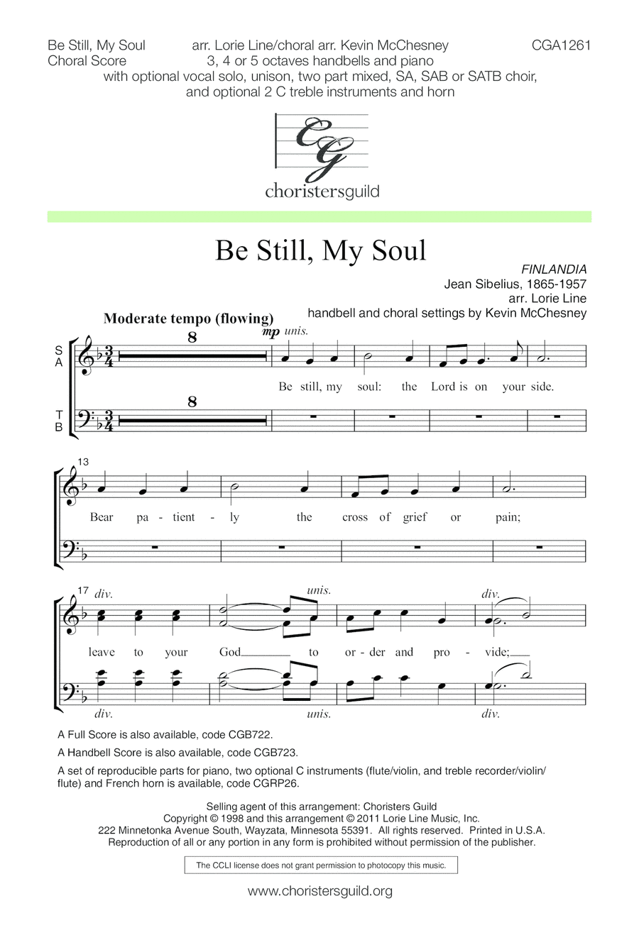 Be Still, My Soul - Choral Score SSA scores gallery preview page 1