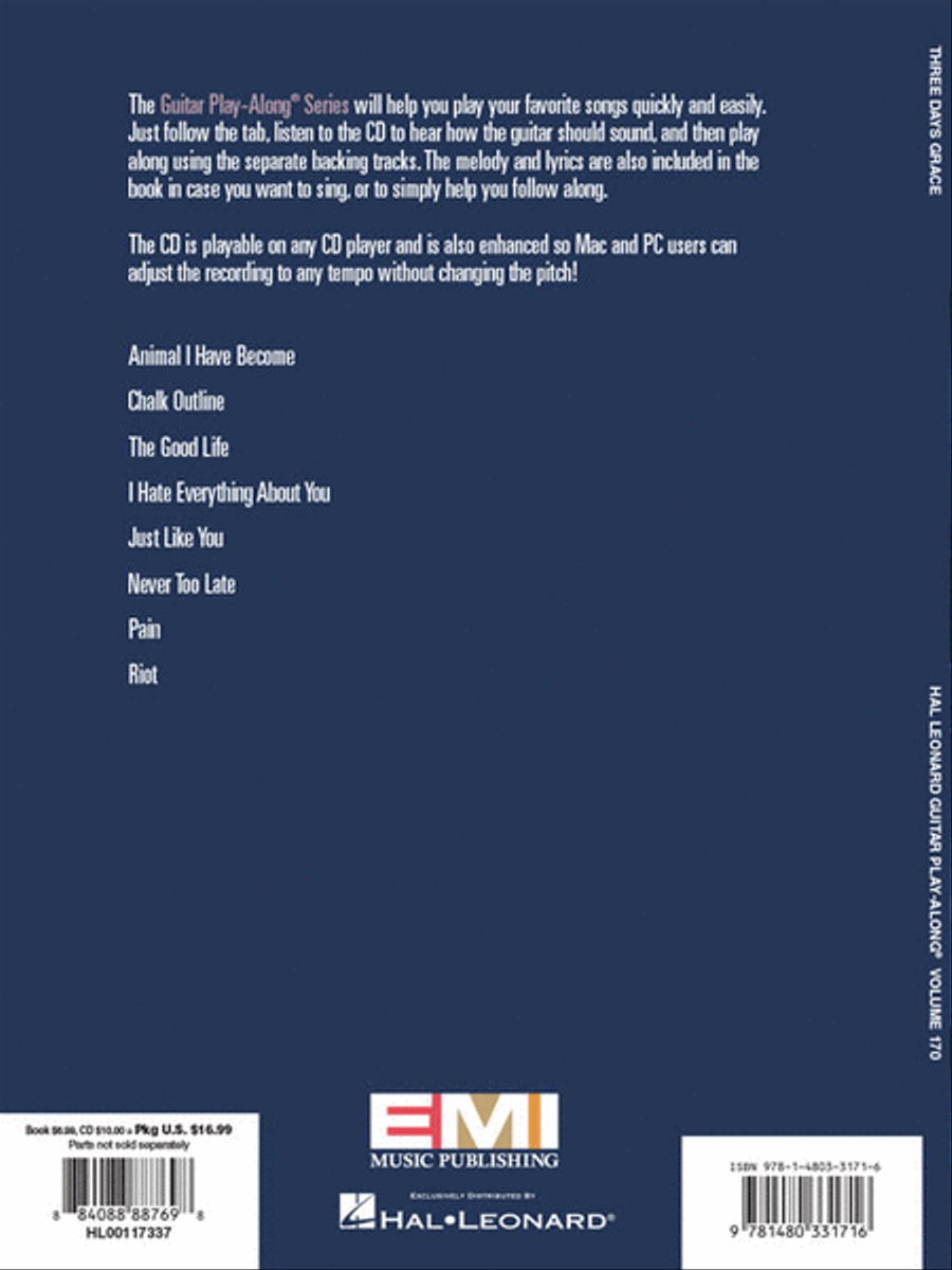 Three Days Grace Guitar Tablature scores gallery preview page 6
