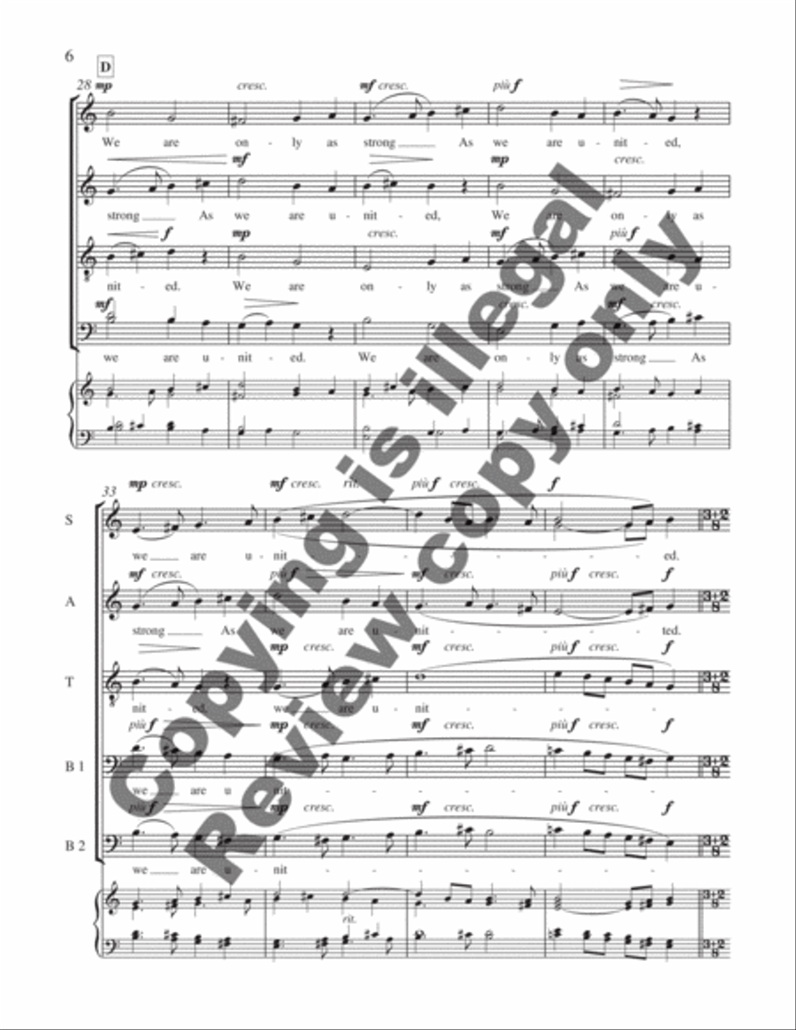 A Vision of Peace: 1. United SSATBB scores gallery preview page 6