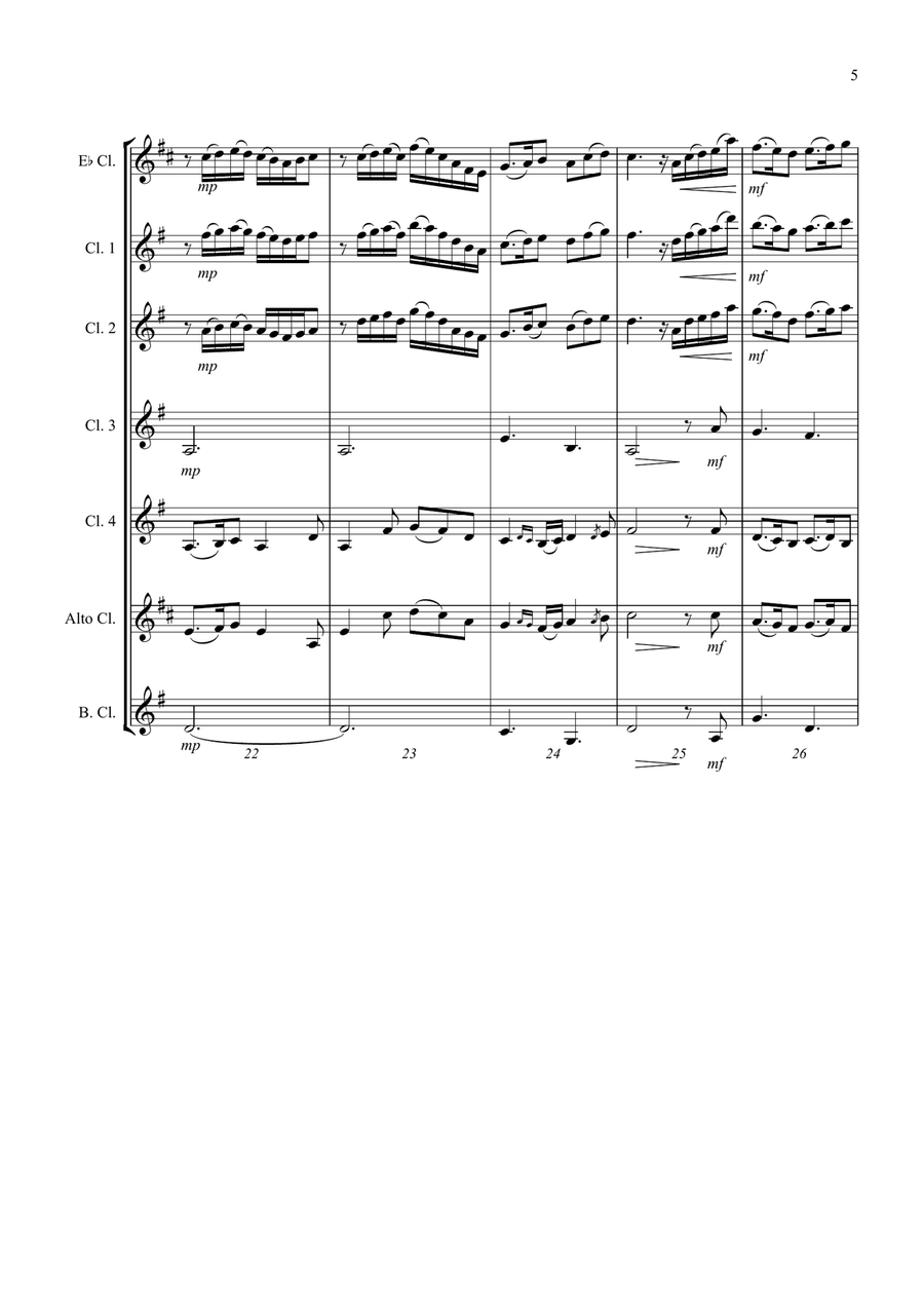 Lough Erin Shore - For Clarinet Choir Clarinet Choir scores gallery preview page 6