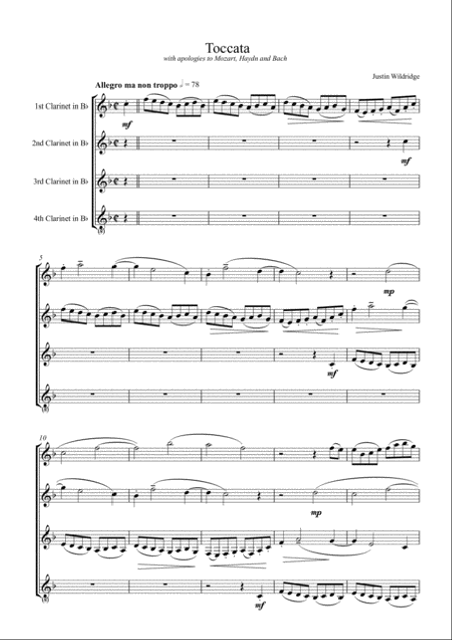 Toccata Toccata Woodwind Quartet scores gallery preview page 1