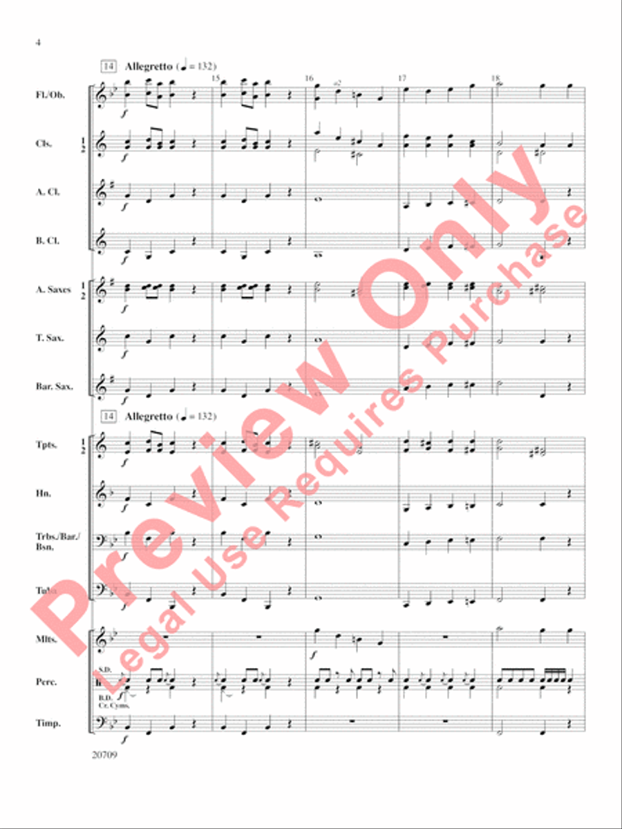 Academic Festival Overture Concert Band scores gallery preview page 5