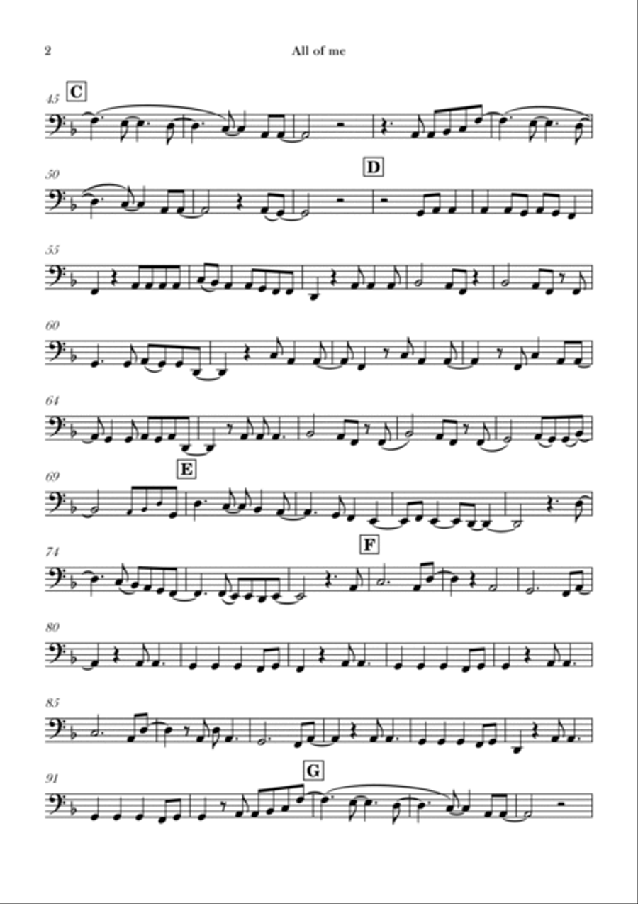 All Of Me All Of Me Cello Solo scores gallery preview page 2