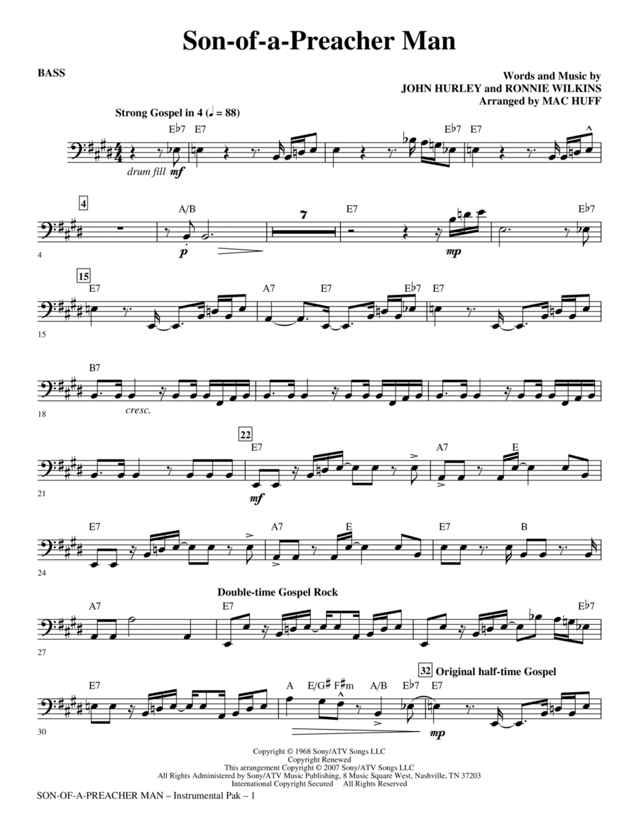 Son-of-a-Preacher Man - Bass Choir scores gallery preview page 1