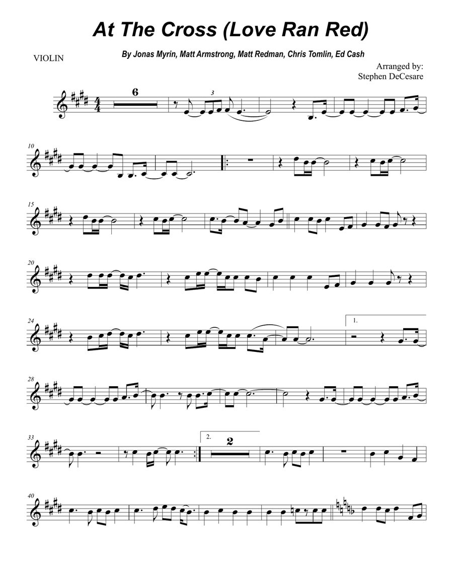 At The Cross (love Ran Red) String Duet scores gallery preview page 6