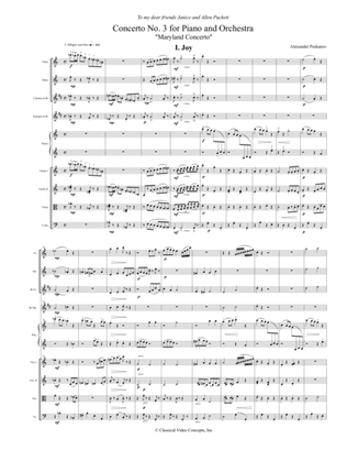 Book cover for Concerto No. 3 "Maryland Concerto" (First Edition) - Orchestra Score