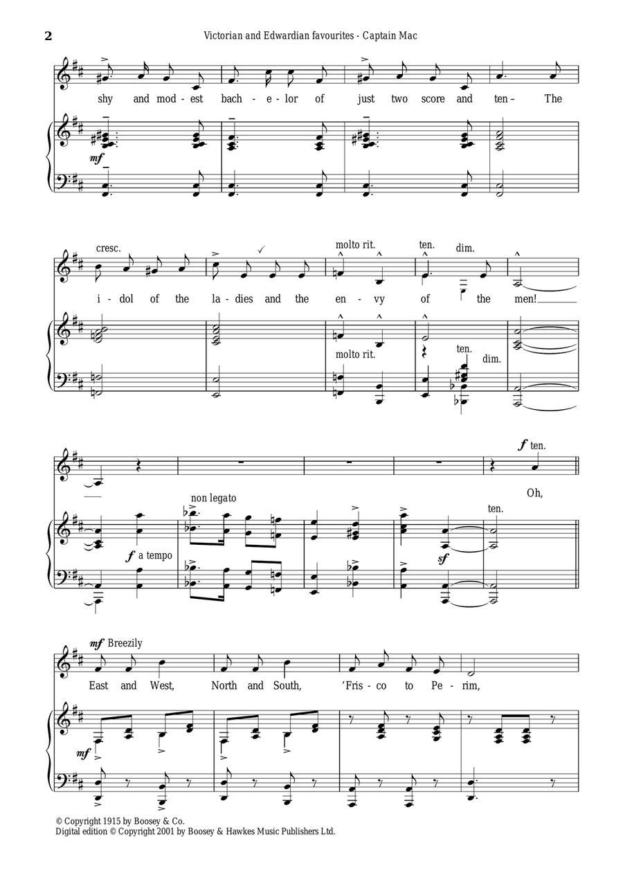 Captain Mac Captain Mac Piano, Vocal scores gallery preview page 2
