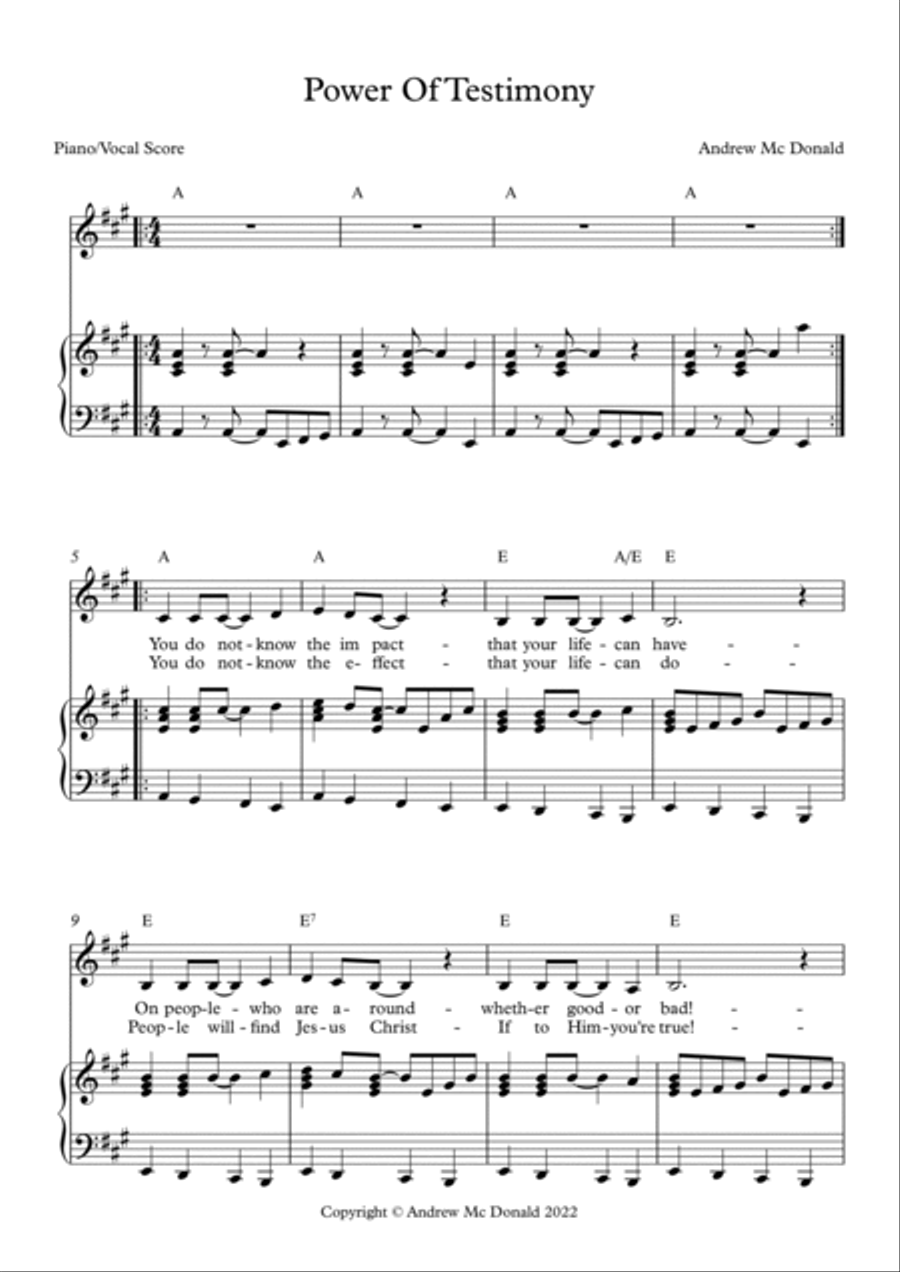 Power Of Testimony Power Of Testimony Voice scores gallery preview page 2