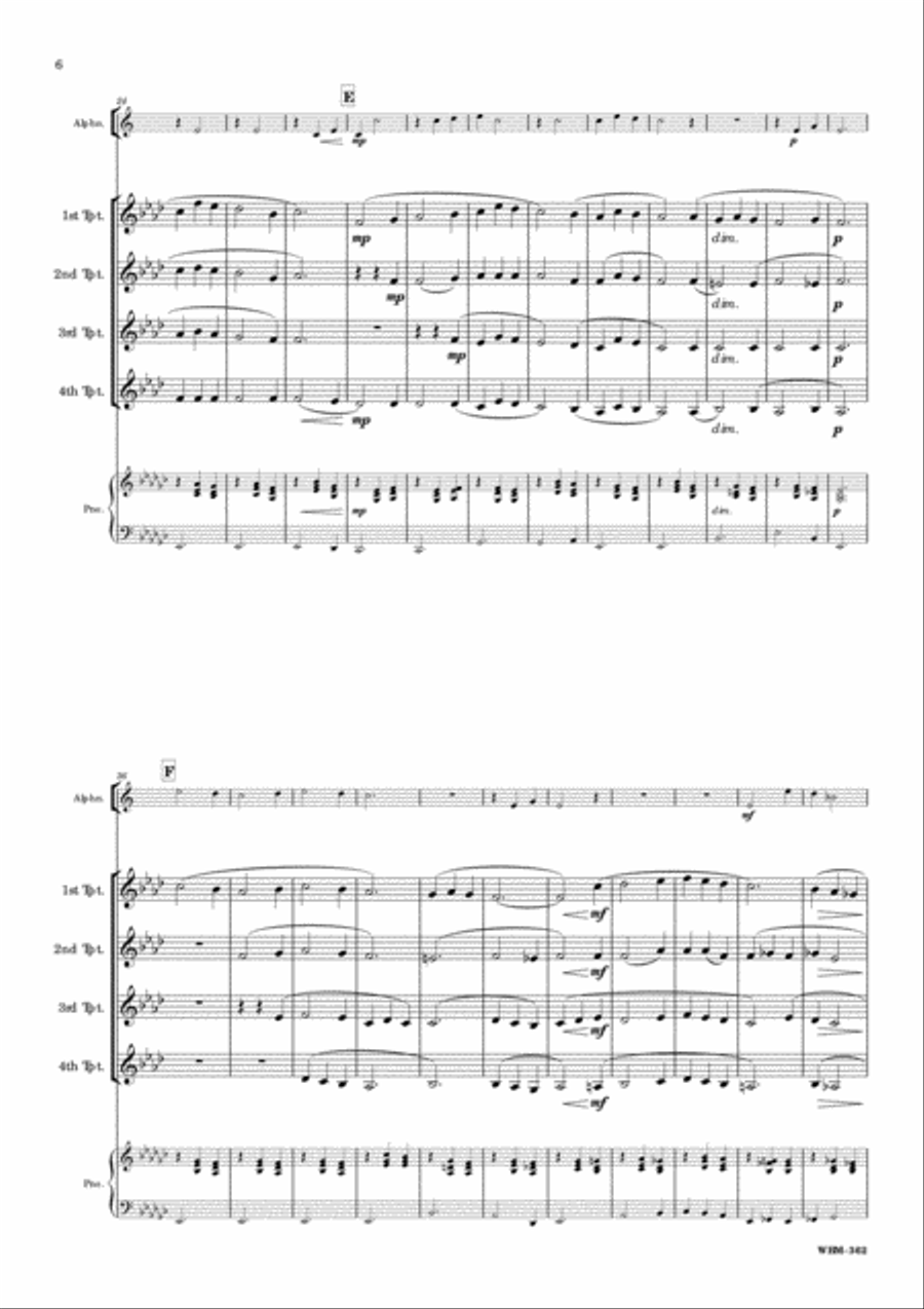 Alp Scenes for 4 Trumpets and Alphorn Trumpet scores gallery preview page 4