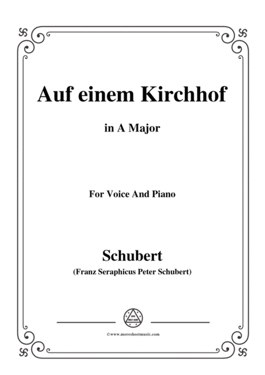 Schubert-Auf einem Kirchhof,in A Major,for Voice&Piano image number null