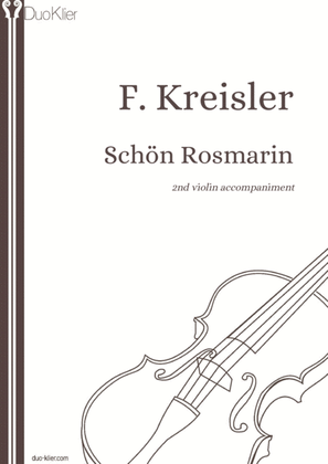 Book cover for Kreisler - Schön Rosmarin (2nd violin accompaniment)