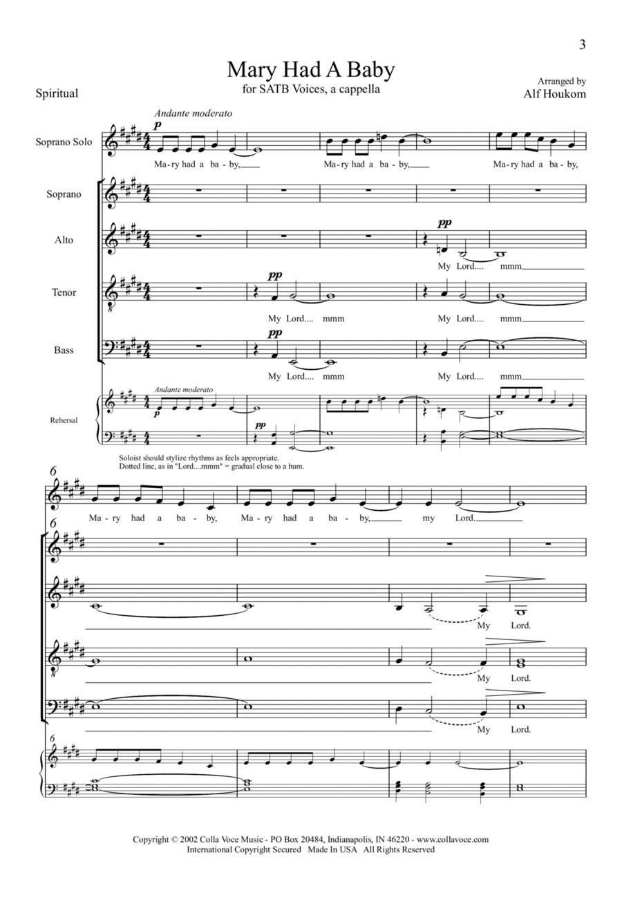 Mary Had A Baby 4-Part scores gallery preview page 1