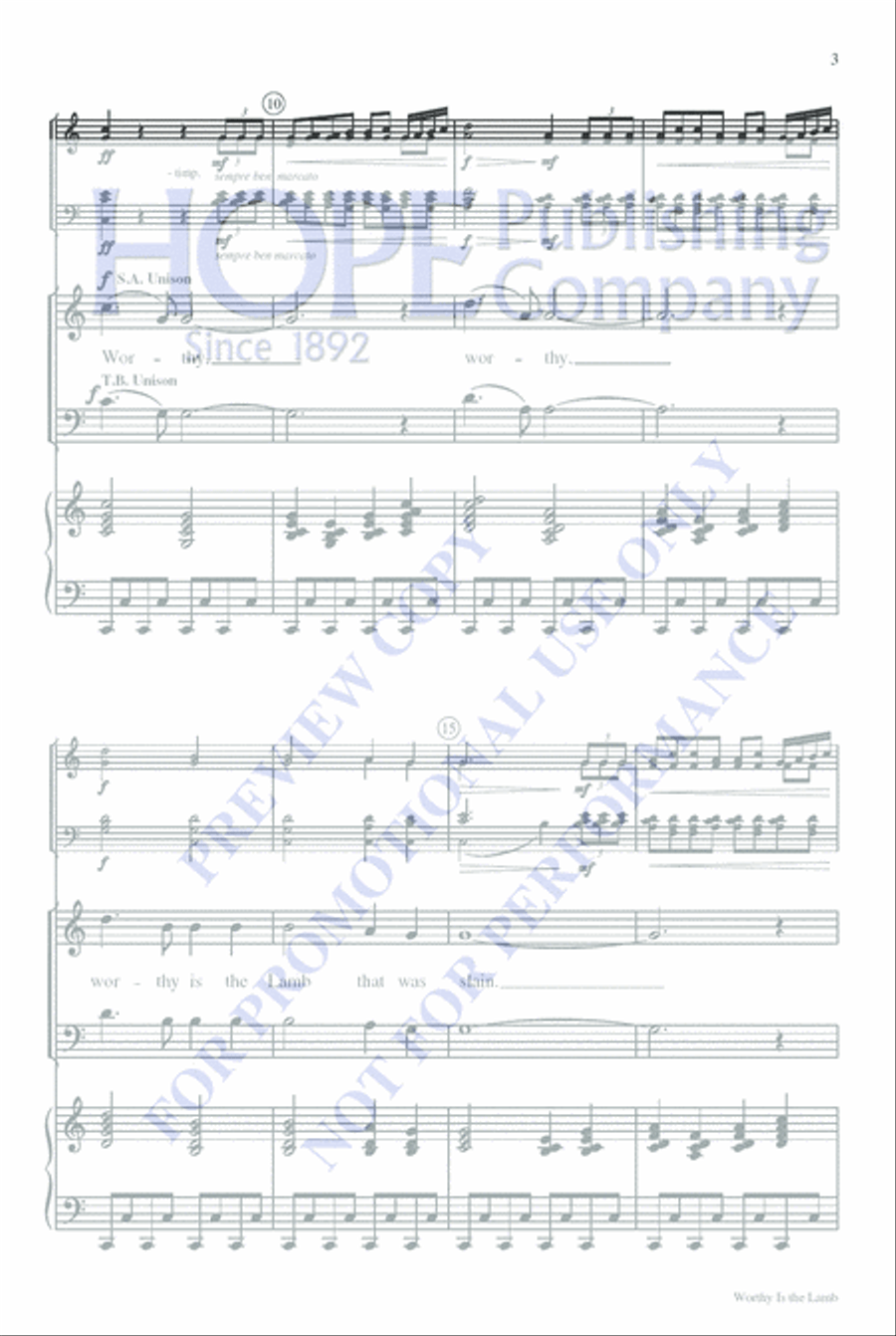 Worthy Is the Lamb Worthy Is the Lamb 4-Part scores gallery preview page 3