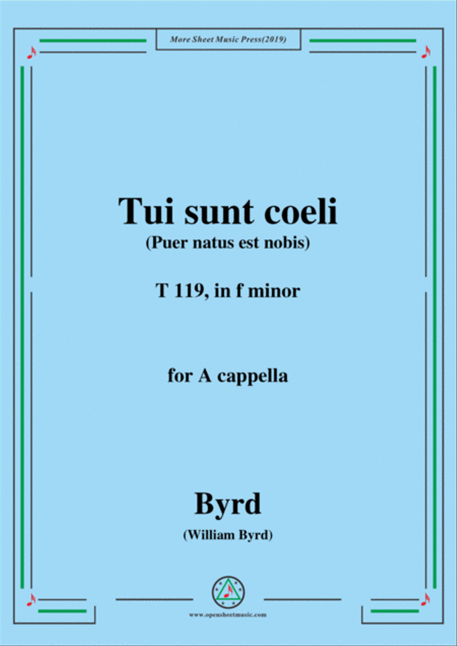 Byrd-Tui sunt coeli,T 119,in f minor,for A cappella 4-Part scores gallery preview page 1