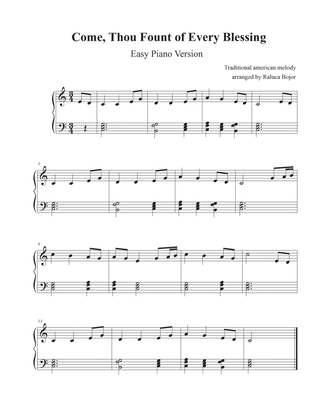 Come, Thou Fount of Every Blessing (early intermediate piano arrangement)