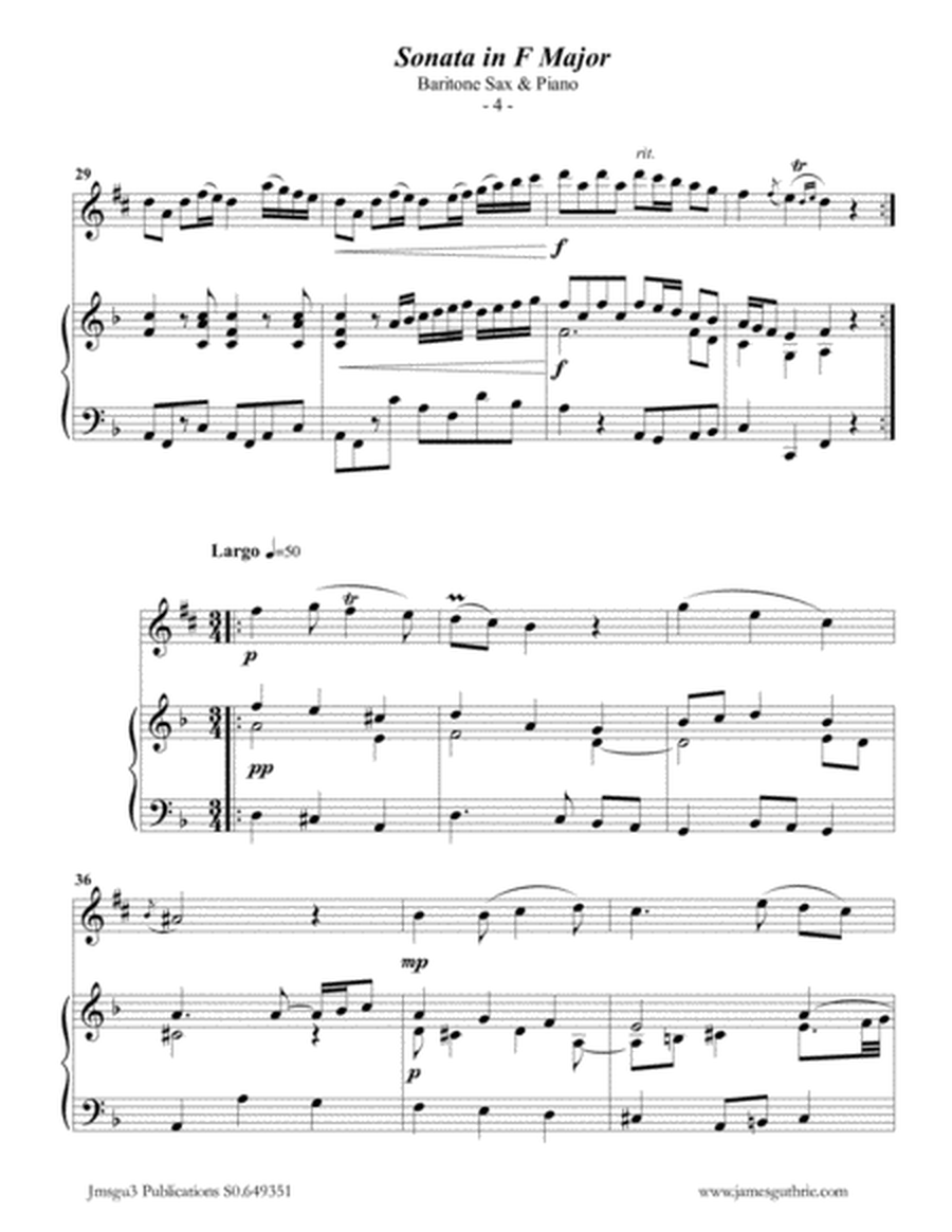 Telemann: Sonata in F Major for Baritone Sax & Piano image number null