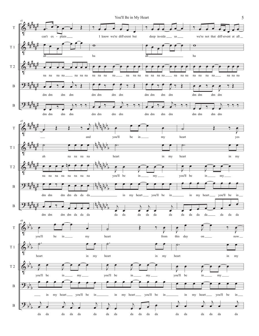 You'll Be In My Heart TB scores gallery preview page 5