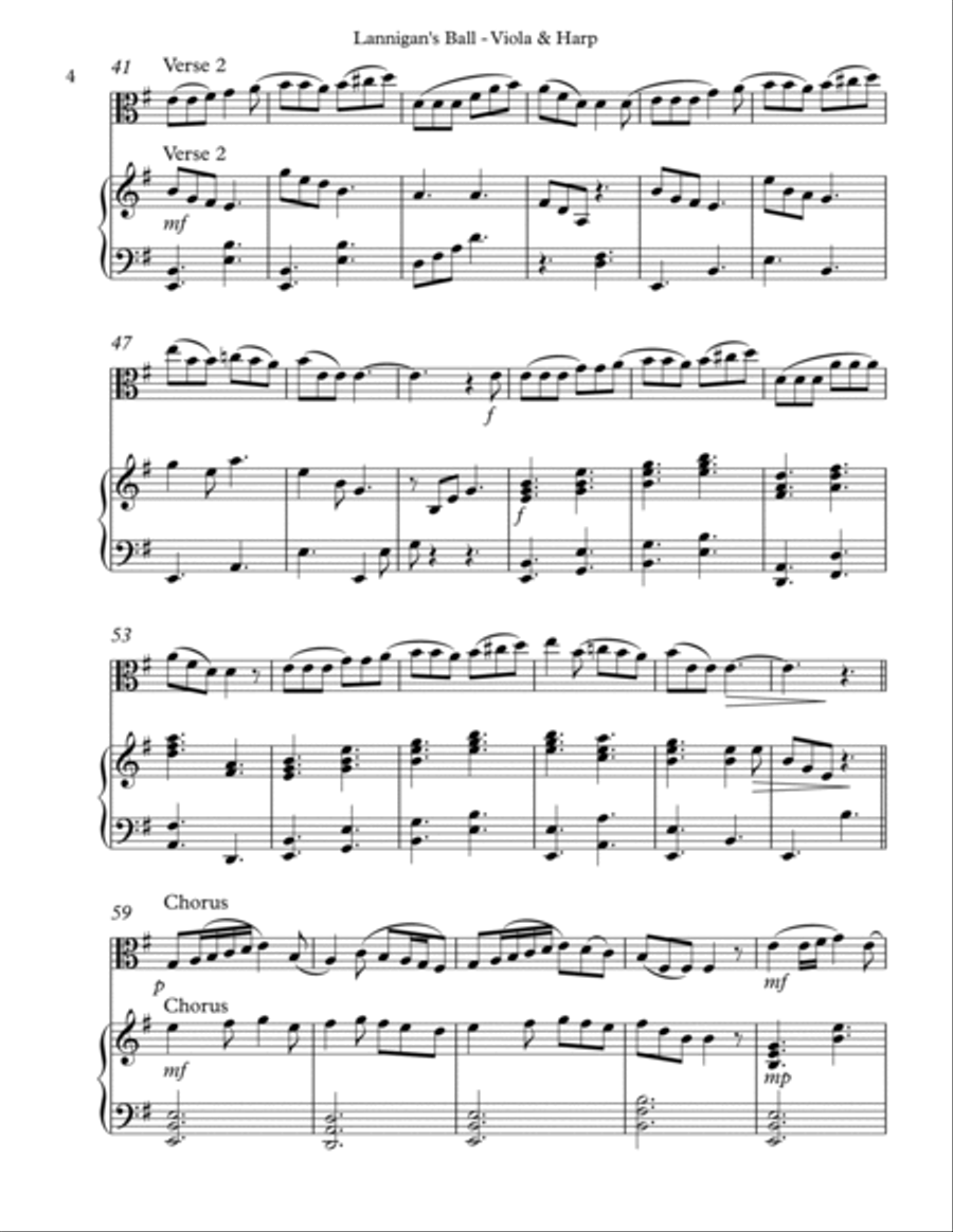 Lannigan’s Ball, Duet for Viola and Harp String Duet scores gallery preview page 4