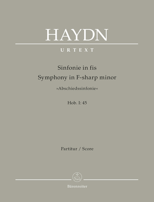 Book cover for Symphony F-sharp minor Hob. I:45 "Farewell Symphony"