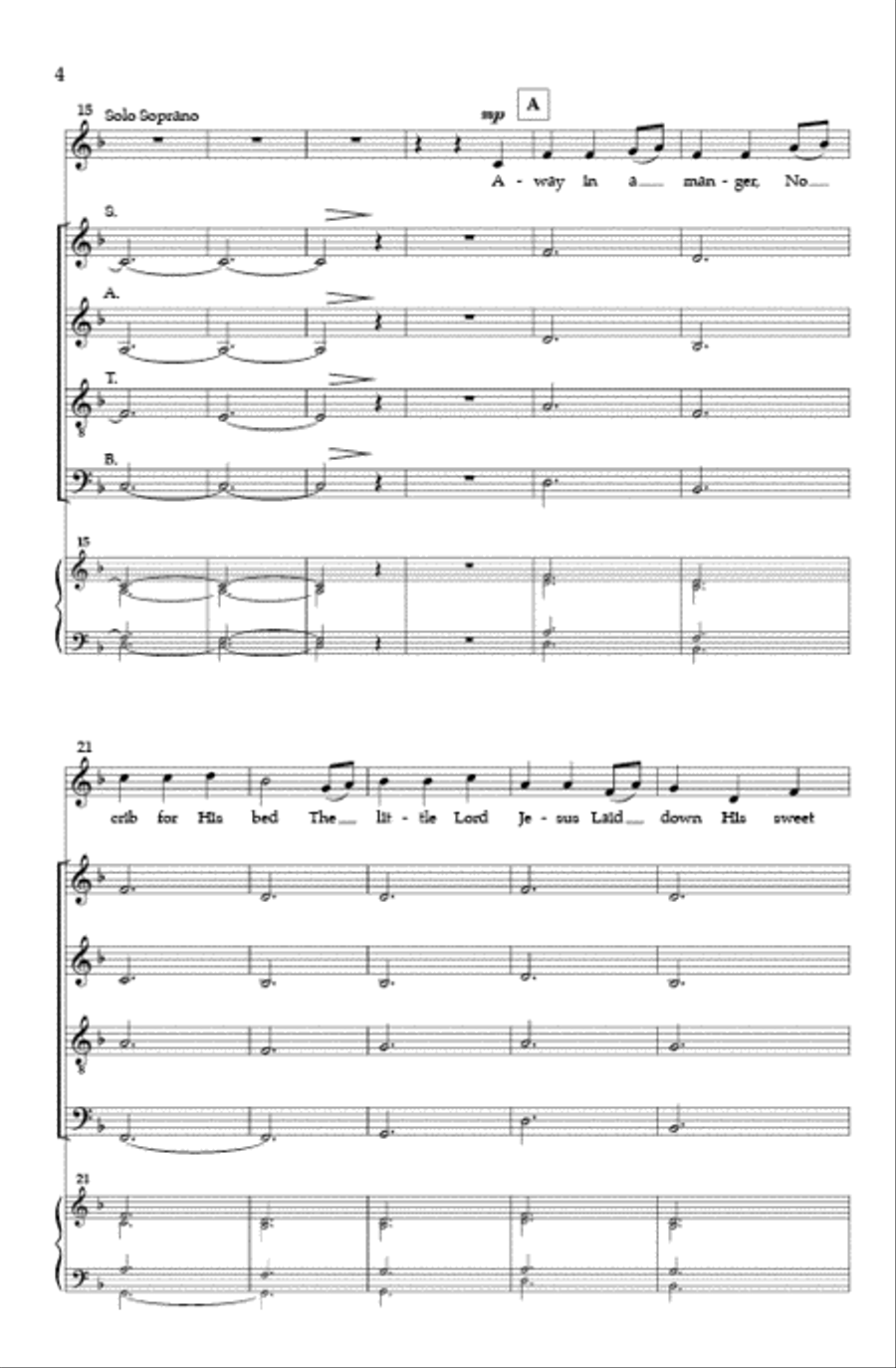 Away in a Manger - SATB divisi Divisi scores gallery preview page 3