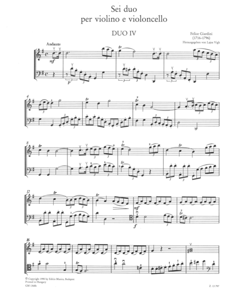 6 Duos for violin and cello, Volume 2