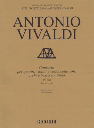 Book cover for Concerto B Minor RV 580, Op. III No. 10