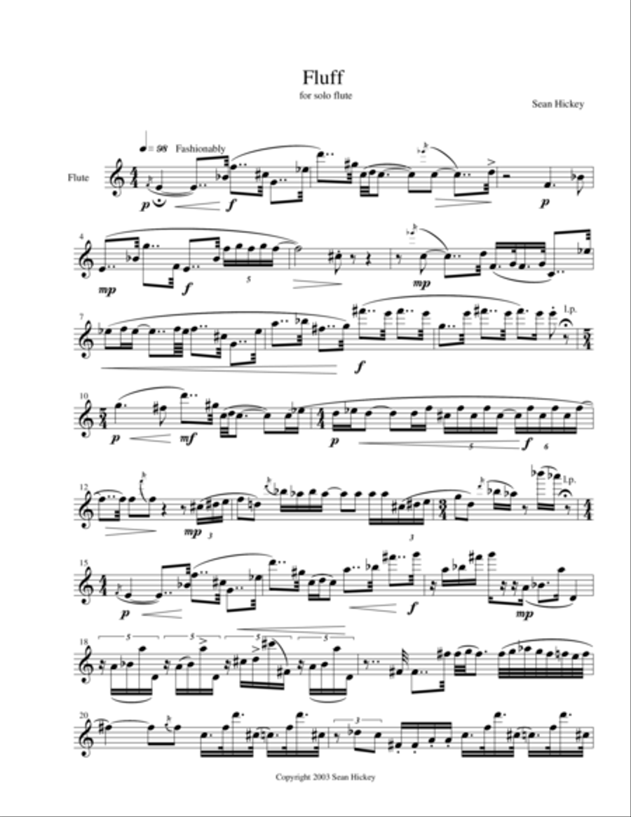 Fluff Flute Solo scores gallery preview page 1