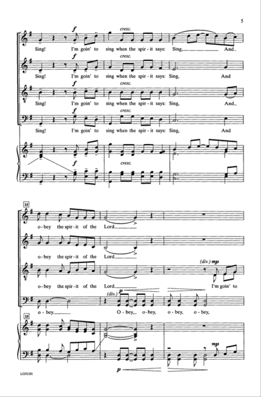 I'm Goin' to Sing 4-Part scores gallery preview page 14