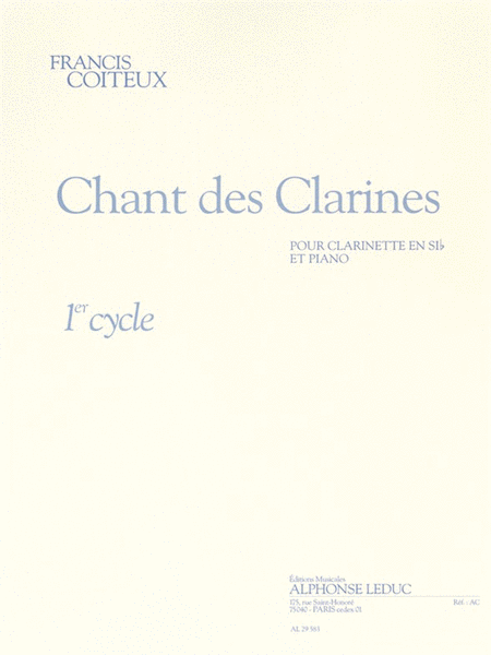 Chant Des Clarines (cycle 1) Clarinette Si B