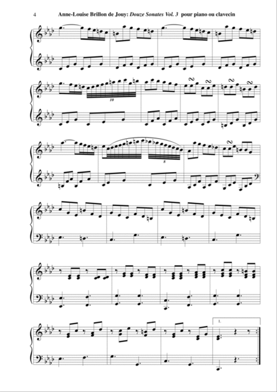 Anne-Louise Brillon de Jouy: 12 Sonatas, Vol. 3: Sonatas 9-12 for piano or harpsichord Harpsichord scores gallery preview page 4