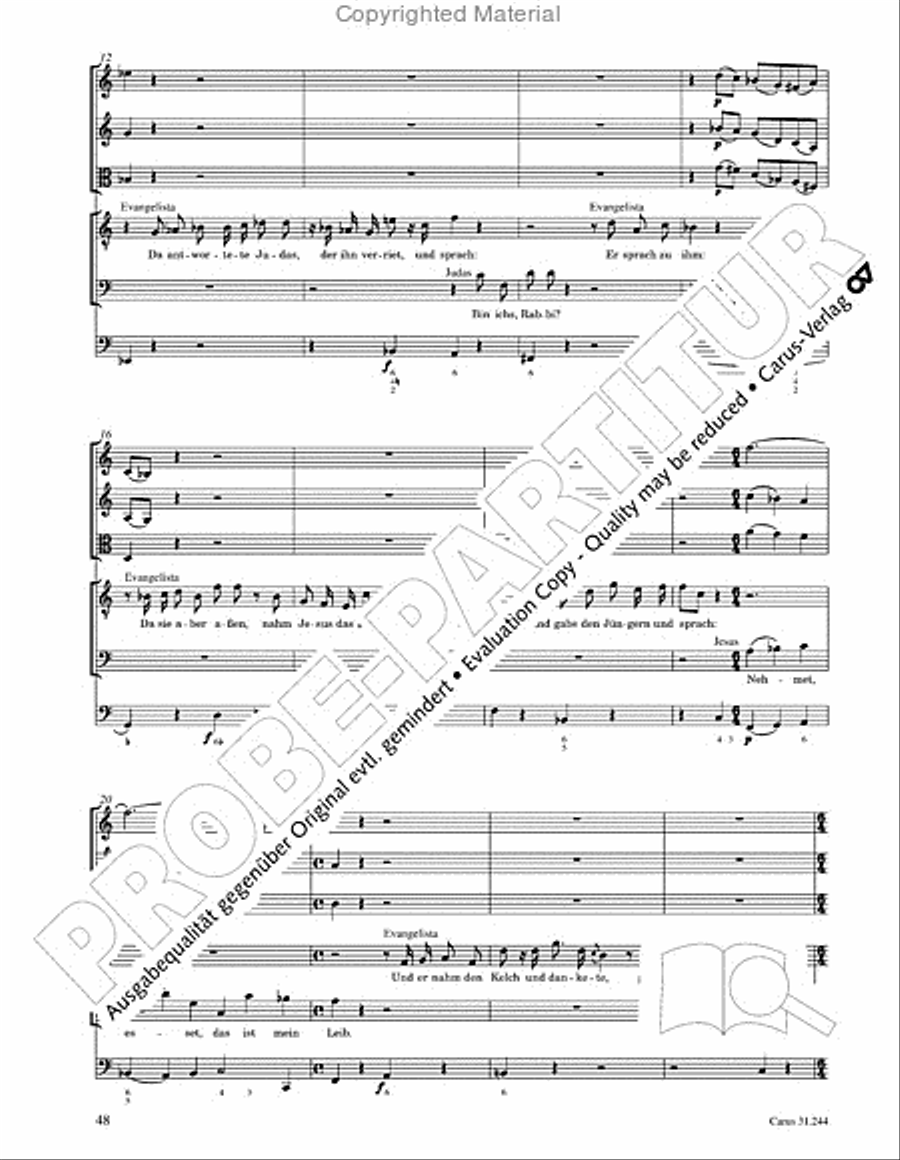 St. Matthew Passion (Matthaus-Passion) 4-Part scores gallery preview page 50
