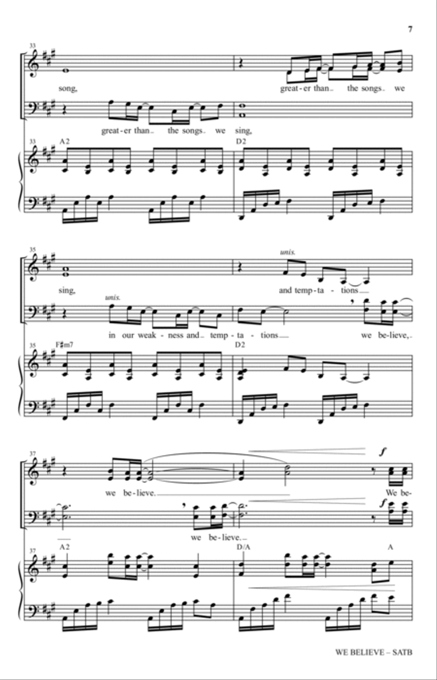We Believe (arr. Heather Sorenson) 4-Part scores gallery preview page 6