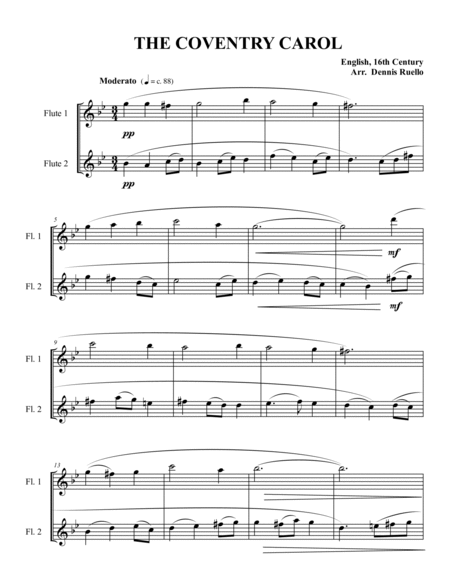 6 Christmas Carols For Flute Duet - Intermediate level image number null