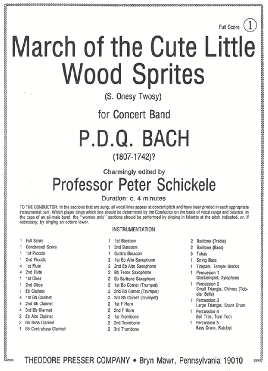 March of the Cute Little Wood Sprites (S. Onesy Twosy) Concert Band scores gallery preview page 1