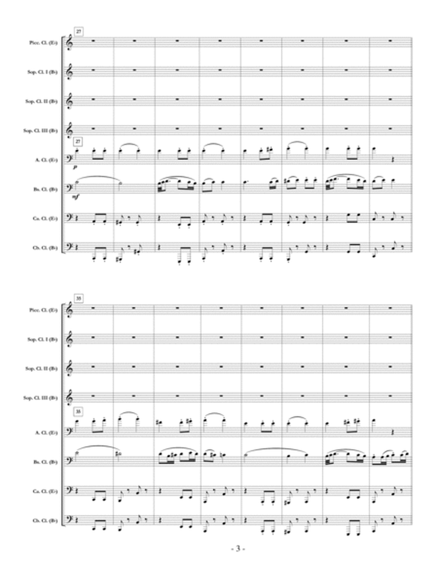 Symphony #7, Movement II [Beethoven] for clarinet choir (full score & set of parts) image number null