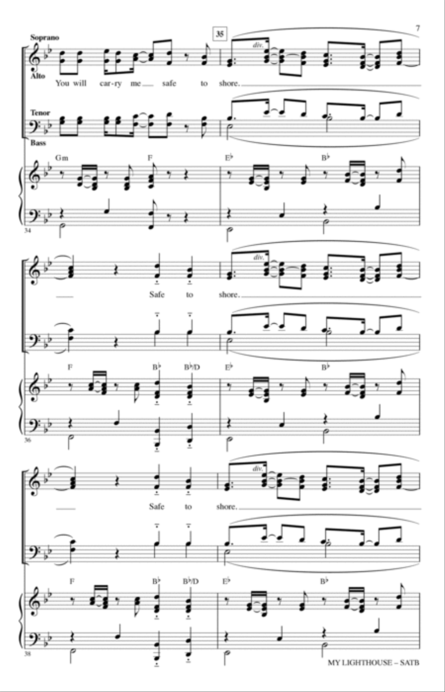 My Lighthouse (arr. David Angerman) 4-Part scores gallery preview page 6