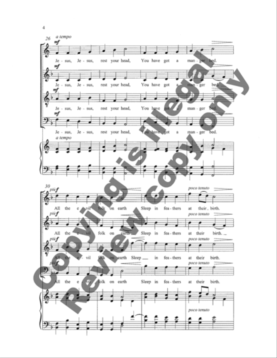 Jesus, Jesus, Rest Your Head 4-Part scores gallery preview page 17