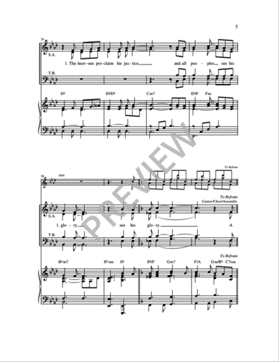 A Light Will Shine on Us This Day: Psalm 97 4-Part scores gallery preview page 5
