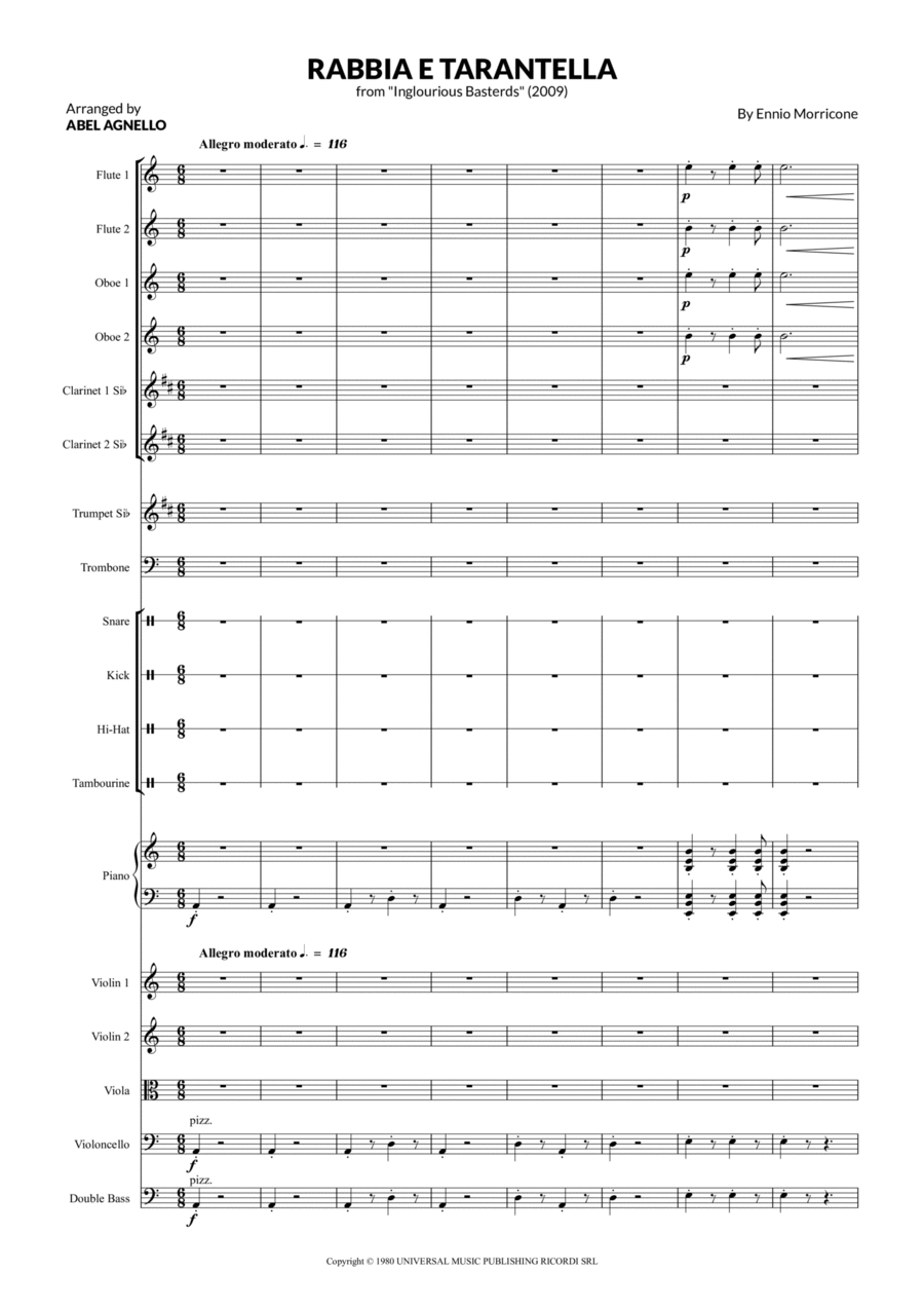 Rabbia E Tarantella Full Orchestra scores gallery preview page 1